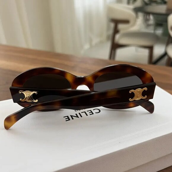 Celine Triomphe Oval Tortoise Sunglasses main image 5